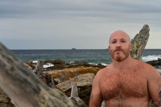 naked muscle bear photo shoot on Corsica