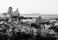 Servizio fotografico artistico sulla spiaggia di nature musclebear - Corsica 2018