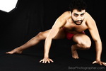 Fotografia d'arte - foto di orso muscoloso giovane - fotografia erotica in studio maschile