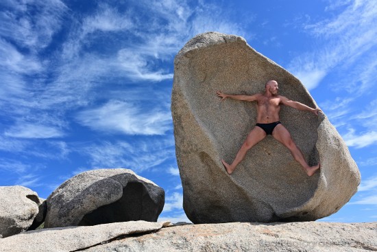 ginger muscle bear photo shoot on Corsica